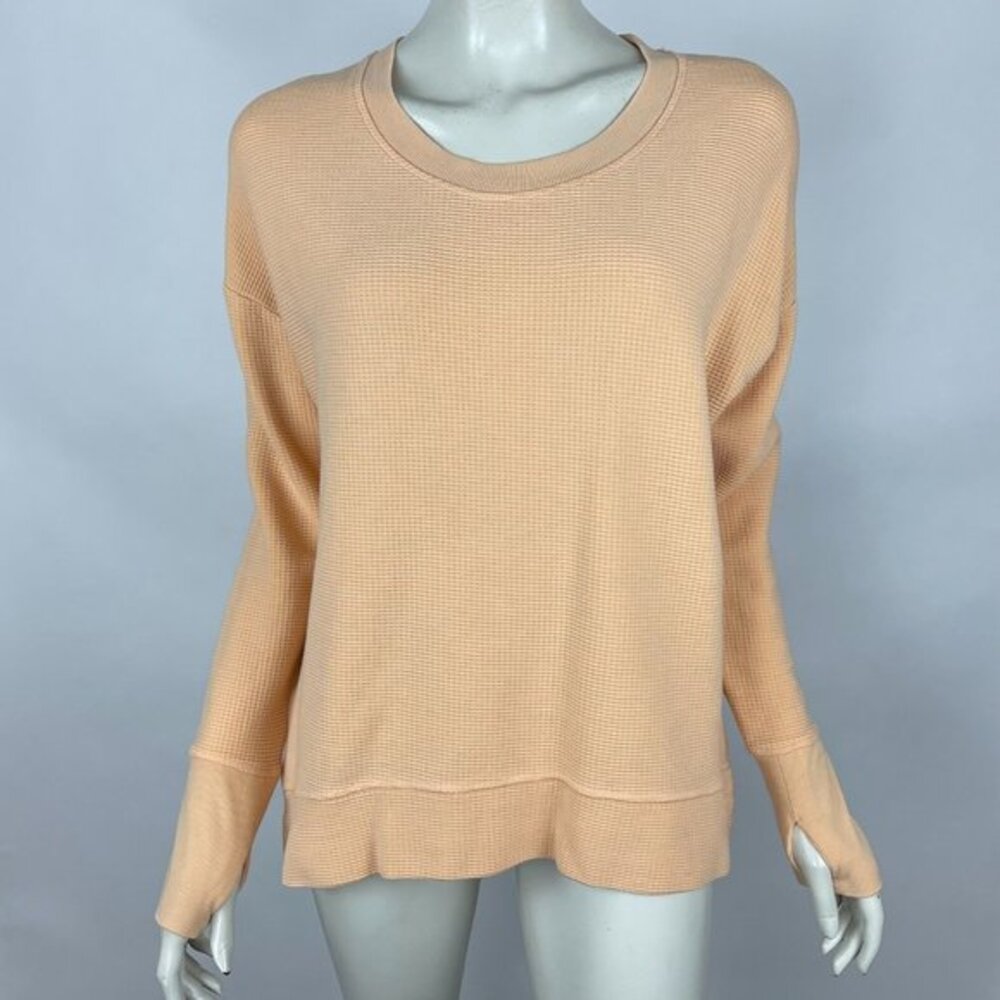 Athleta Termal Top Women L Long Sleeve Stretch Hi Low Stretch Pullover Tee Shirt
